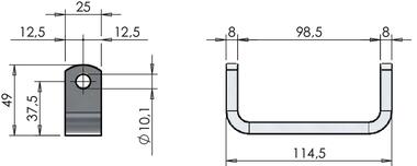 Cardine a "U" a saldare 25 mm (2)