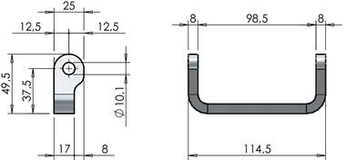 Stainless steel weld-on bracket (2)