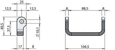 Stainless steel weld-on bracket (2)