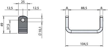 Stainless steel weld-on bracket (2)