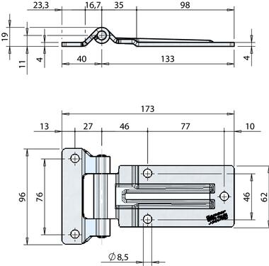 Polished stainless steel hinges (2)