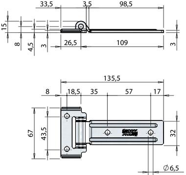 Polished stainless steel hinges (2)