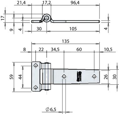 Flat side hinge for small doors (2)