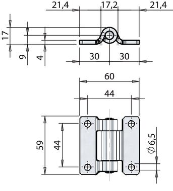 Heavy duty flat side hinge for small doors (2)