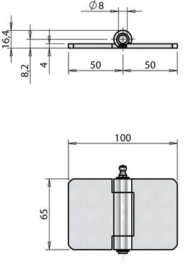 Bisagra de 3 nudos con engrasador, para aplicaciones diversas (2)