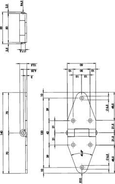 Charnière plane inox 50x140 mm (2)