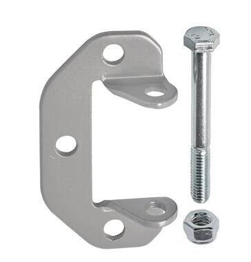 Steel hinge bracket, grey polyester painted