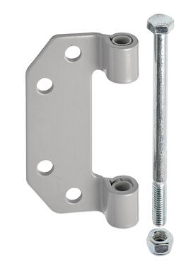 Steel hinge, grey polyester painted