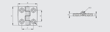 Square design hinges with countersunk holes (2)