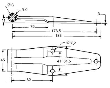 Steel hinge with nylon bush, polyester painted (2)