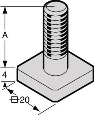 Vis tête carrée M8x20 classe 8 (2)