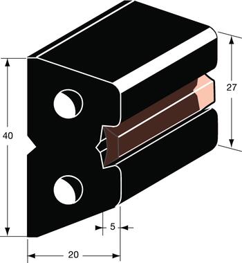 Schutzprofil, PVC, schwarz, halbhart