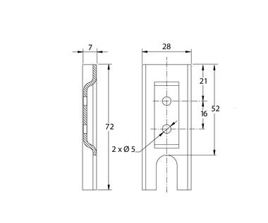 Gâche en acier pour fermeture à pène horizontal (2)