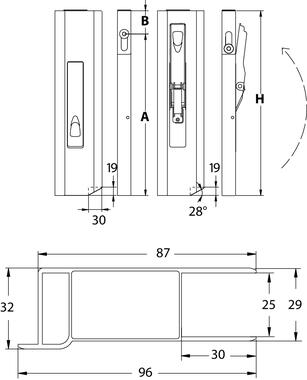 Dropside lock, horizontal pin (2)