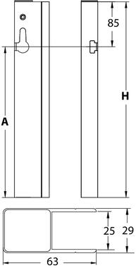 Profil  zaczepu z aluminium anodyzowanego do zamknięcia ryglem poziomym (2)