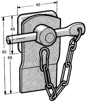 Cierre con cadeneta y pasador cilíndrico, acero bruto (2)
