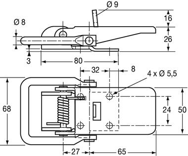 Fermeture cadenassable, sans crochet acier cataphorèse (2)