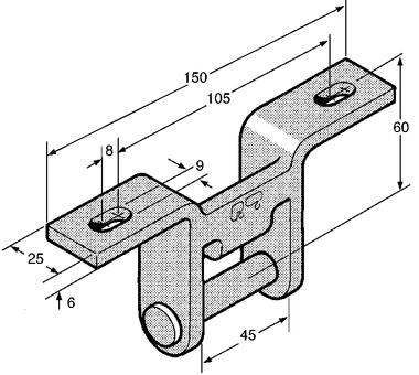 Dacromet steel hinge with securing holes