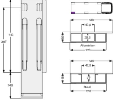 K20 400 - Poteau arrière K20 400mm droit BBD (1)