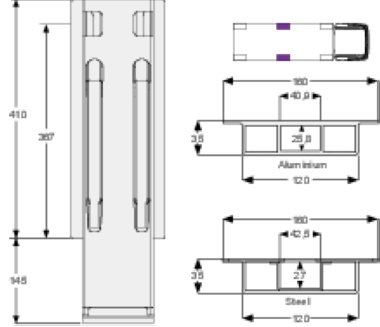 K20 400 - Poteau latéral K20 400mm