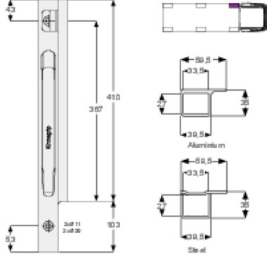 K20 400 - Przedni słupek K20 400mm lewy