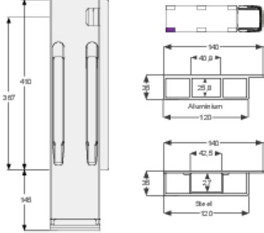 K20 400 - Poteau arrière K20 400mm droit BBE (1)