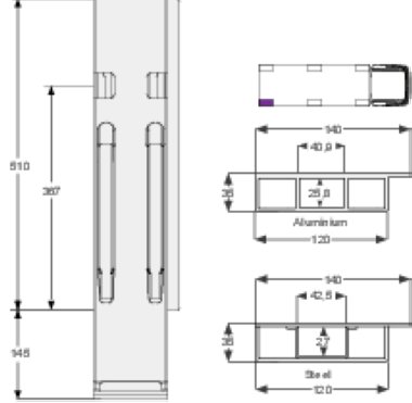 K20 500 - Poteau arrière K20 500mm droit BBD (1)