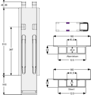 K20 500 - Słupek boczny K20 500mm dla kinnetop