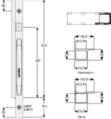 K20 500 - Poteau avant K20 500mm droit