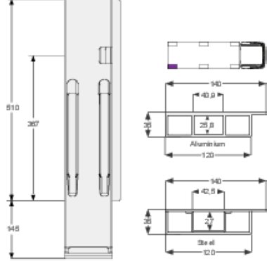 K20 500 - Poteau arrière K20 500mm droit BBE (1)