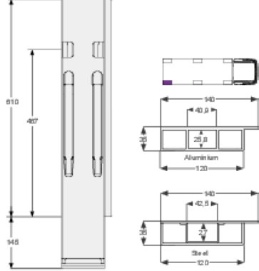 K20 600 - Poteau arrière K20 600mm droit BBD (1)