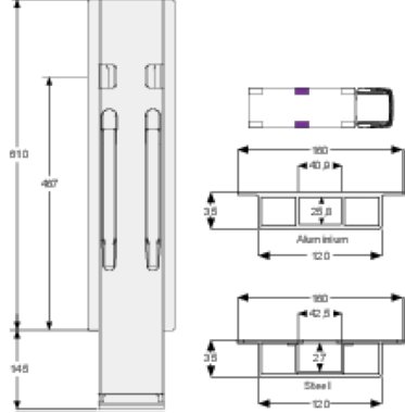 K20 600 - Poteau latéral K20 600mm