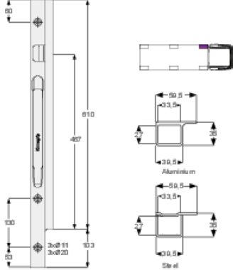 K20 600 - Przedni słupek K20 600mm lewy (1)