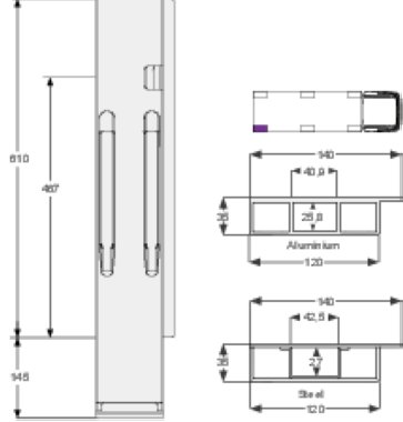 K20 600 - Poteau arrière K20 600mm droit BBE (1)