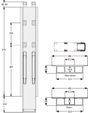 K20 800 - Side pillar K20 800mm for kinnetop