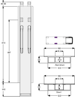 K20 800T - Side pillar K20 800mm for kinnetop TIR