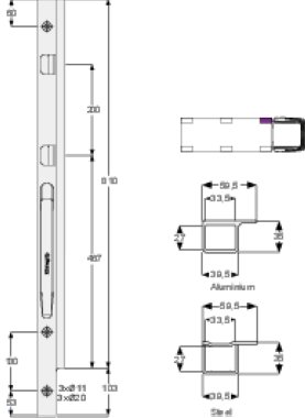 K20 800 - Front pillar K20 800mm left