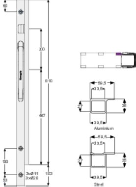 K20 800T - Przedni słupek K20 800mm lewy TIR