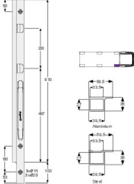 K20 800 - Przedni słupek K20 800mm prawa