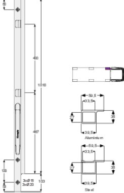 K20 1000 - Front pillar K20 1000mm left