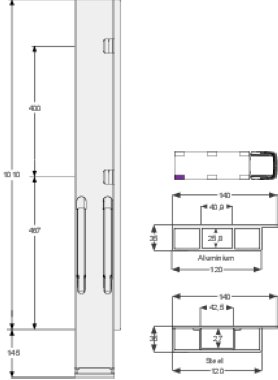 K20 1000 - Poteau arrière K20 1000mm droit BBE
Rear pillar K20 1000mm right BBE (1)