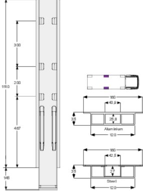 K20 1100 - Side pillar K20 1100mm