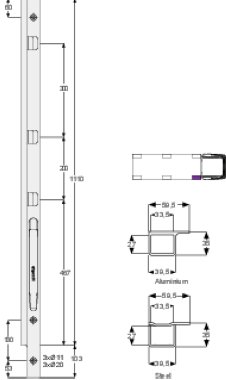 K20 1100 - Front pillar K20 1100mm right (1)