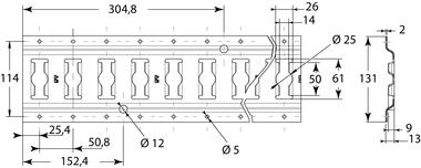 Steel horizontal track