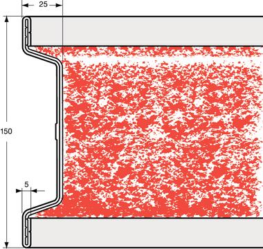 Red padding profile, raw aluminium