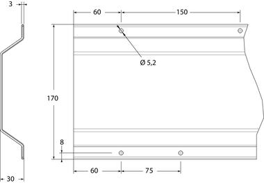 Red padding profile, galvanized steel (2)