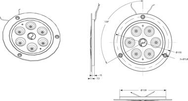 IRIZIUM AR 1000 Plafón empotrado 6 leds (2)