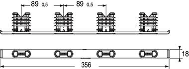 Grey plastic end cap, short (2)