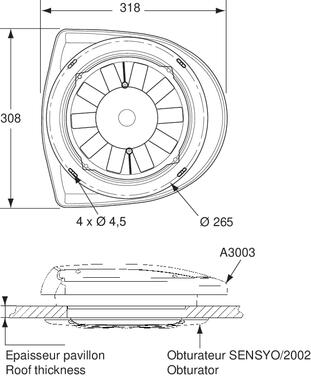 Ventilador negro con obturador SENSYO orientable (2)