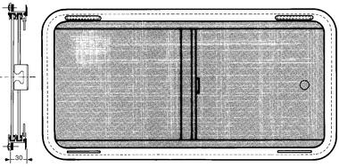 Schiebefenster, Epoxy-Aluminium, schwarz, zwei durchsichtige Gleitscheiben (2)